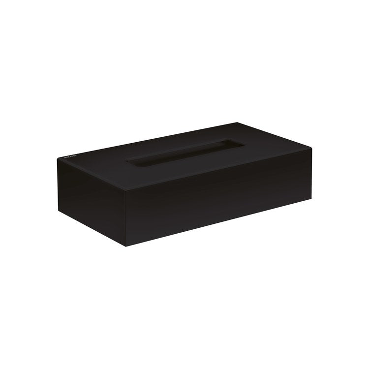 Tissue Box Cover Universal Circular Metal/Plastic Matte Black Wall Mount - Image 1