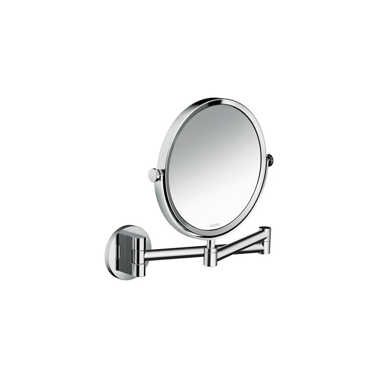 Shaving Mirror Universal Circular 7-5/8 Inch Chrome Pull-Out Swivel Round Glass/Metal - Image 1