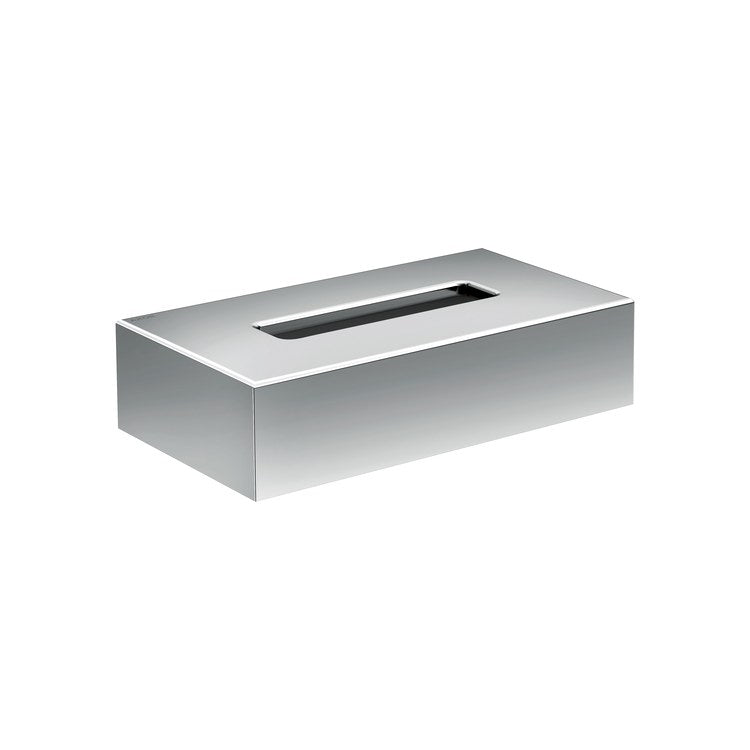 Tissue Box Cover Universal Circular Metal/Plastic Chrome Wall Mount