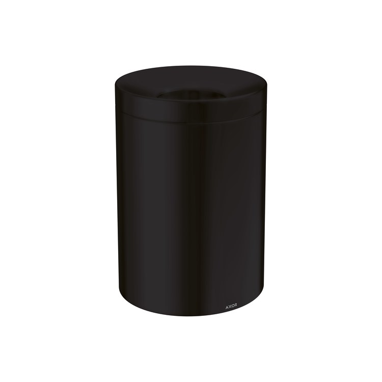 Waste Basket Universal Circular with Lid and Removable Insert 7-1/8 x 10-1/2 Inch Matte Black Metal