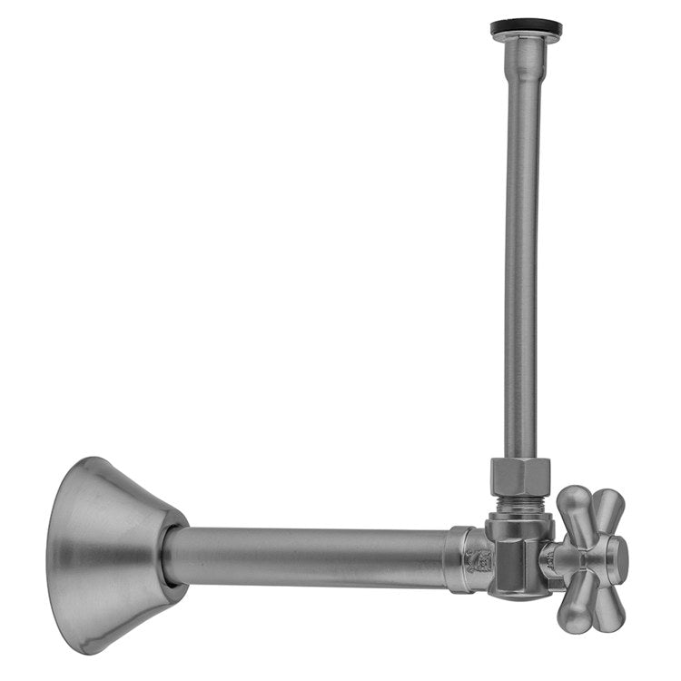 Closet Supply Kit Quarter Turn Angle Pattern 1/2 x 3/8 Inch OD 20 Inch Sweat Satin Nickel