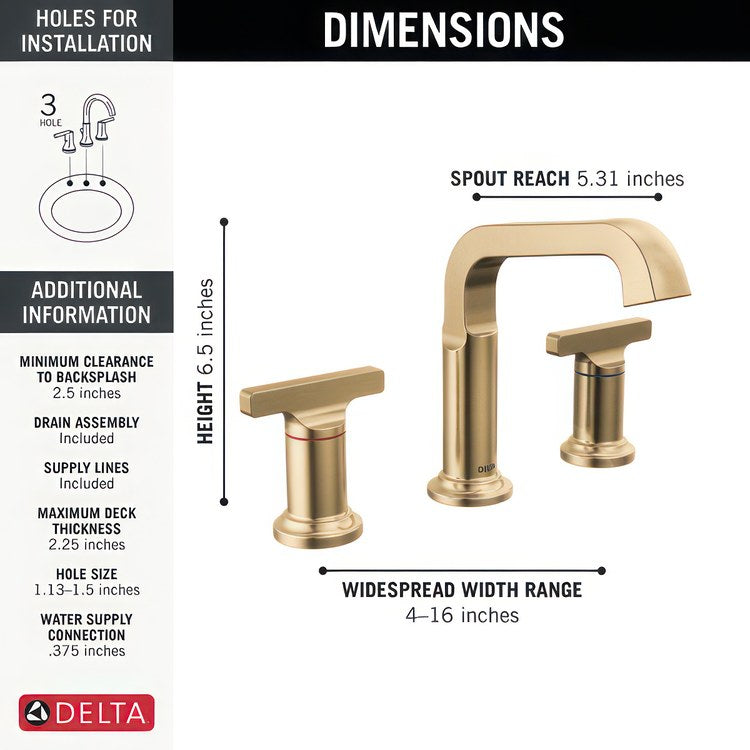 Tetra Two Handle Widespread Bathroom Sink Faucet with T Handles and Lumicoat - Image 2