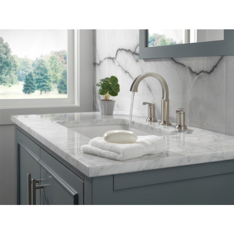Tetra Two Handle Widespread Bathroom Sink Faucet with Lever Handles and Lumicoat - Image 3