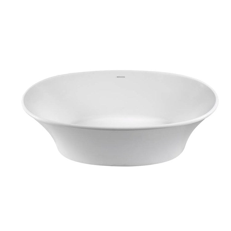Air Tub Charlotte 65.5 x 32 Inch Freestanding Center Drain White Gloss Oval - Image 1