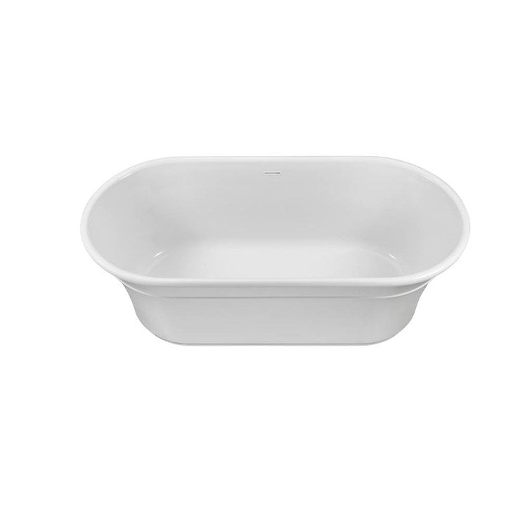 Air Tub Hudson 66 x 32 Inch Freestanding Center Drain White Gloss Oval - Image 1
