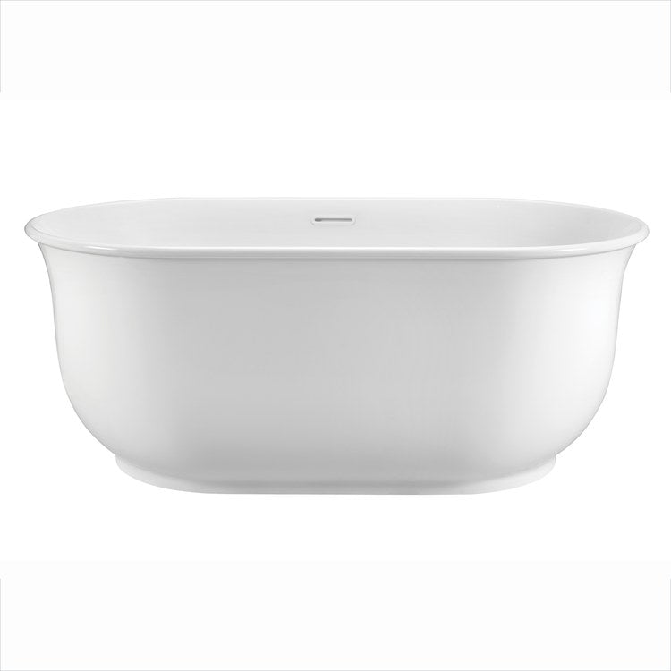 Air Tub Hamilton 58 x 31 Inch Freestanding Rear Center Drain White Gloss Oval - Image 2