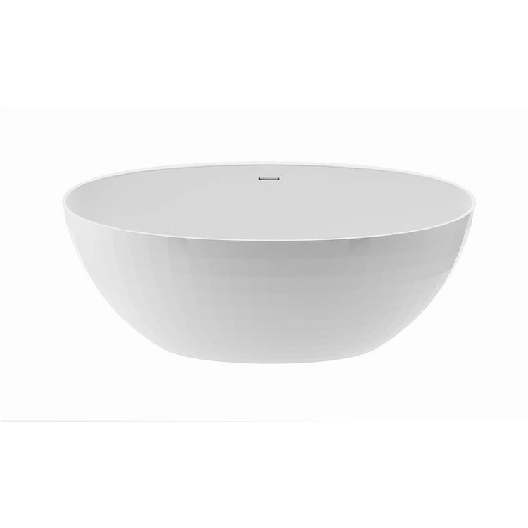 Air Tub Tayla 65.75 x 32.5 Inch Freestanding Center Drain Gloss White Oval - Image 1