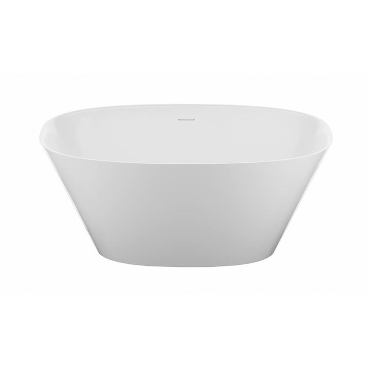 Soaking Tub Islita 65.75 x 32.75 Inch Freestanding Center Drain Gloss White Mineral Composite - Image 1