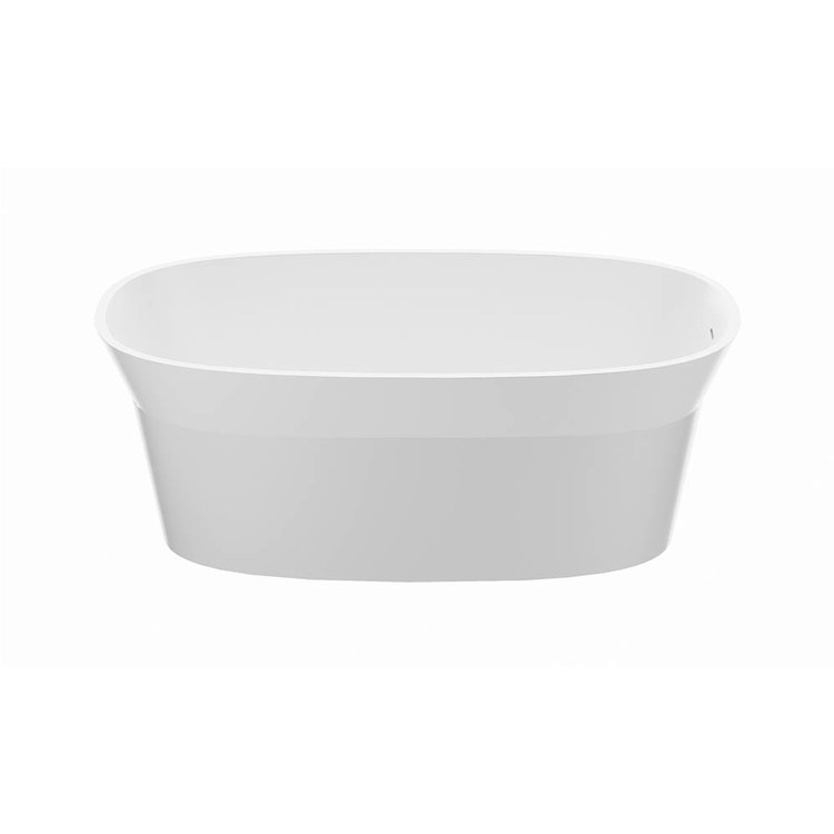 Air Tub James 59 x 30.75 Inch Freestanding Off-Center Drain Gloss White Oval - Image 1
