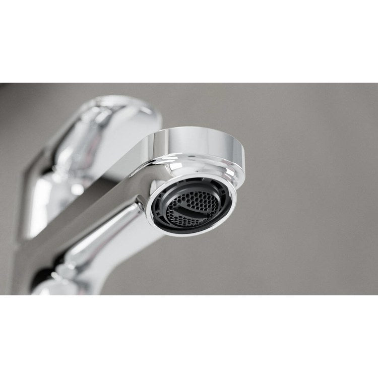 Lavatory Faucet Rebris S 1 Lever Chrome 1.2 Gallons per Minute Pop-Up Drain 1 Hole Brass 4-3/8 Inch - Image 2