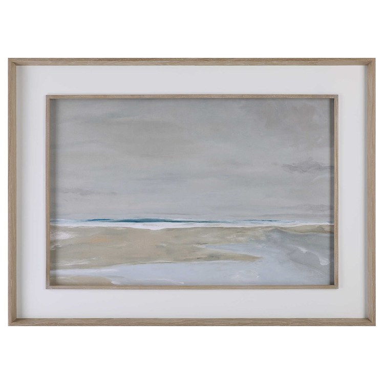 Wall Art Framed Print Oregon Coast 56 x 41 Inch Natural Pine Frame Paper/Wood - Image 2