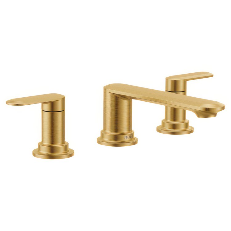 Lavatory Faucet Greenfield 8 to 16 Inch Spread 2 Lever ADA WaterSense Brushed Gold - Image 1