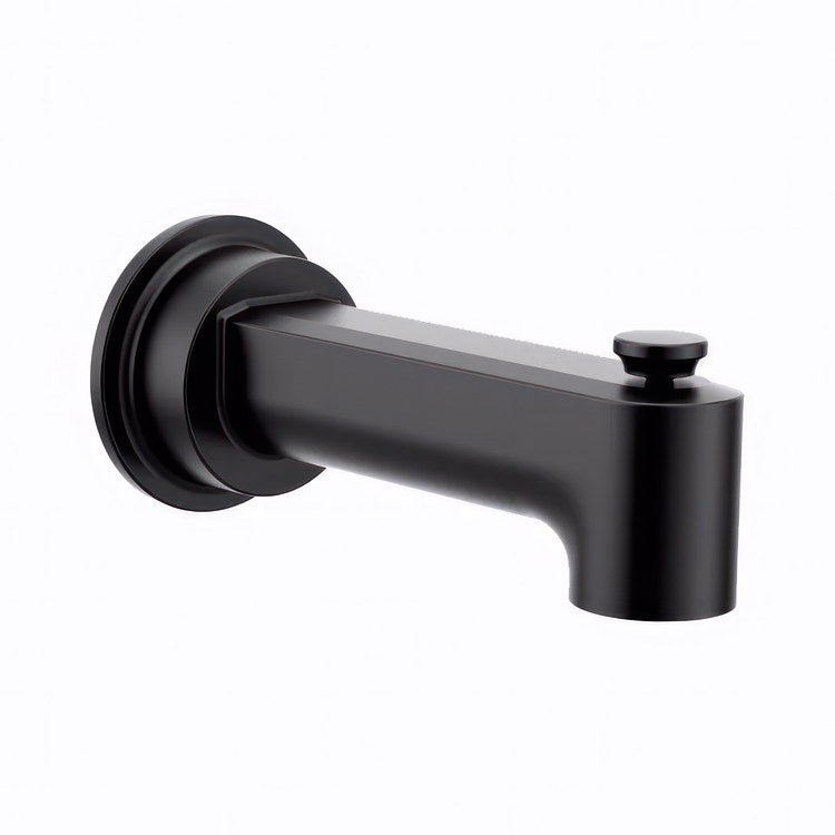 Tub Spout Greenfield Pull Up Matte Black 7-3/8 Inch Metal - Image 1