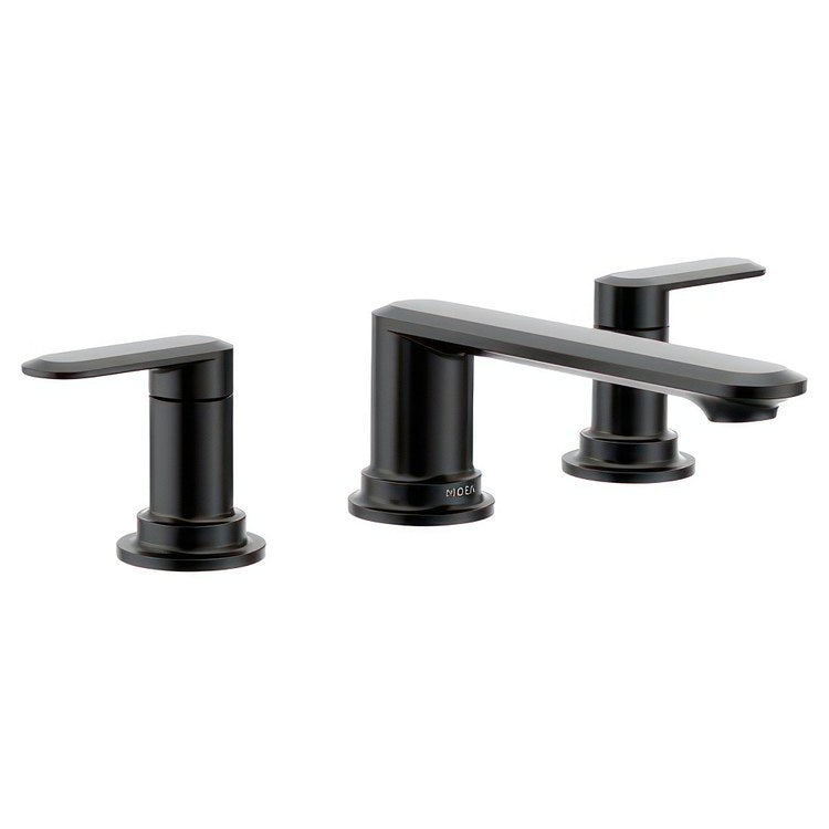 Lavatory Faucet Greenfield 8 to 16 Inch Spread 2 Lever ADA WaterSense Matte Black - Image 1