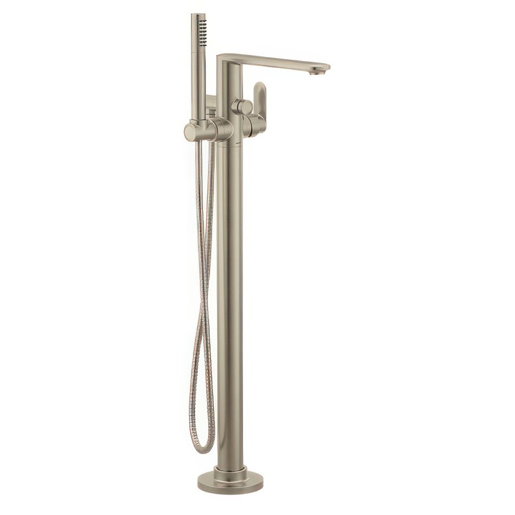 Tub Filler Greenfield Floor Mount 1 Lever WaterSense ADA Brushed Nickel 6.0 Gallons per Minute - Image 1