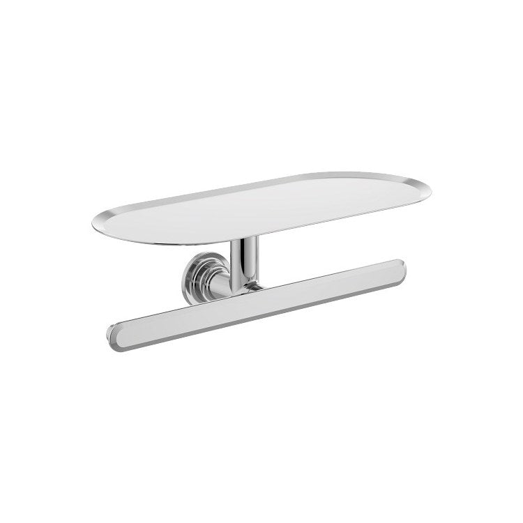 Toilet Paper Holder Greenfield Double Roller with Shelf Chrome Zinc 12-1/4 Inch - Image 1