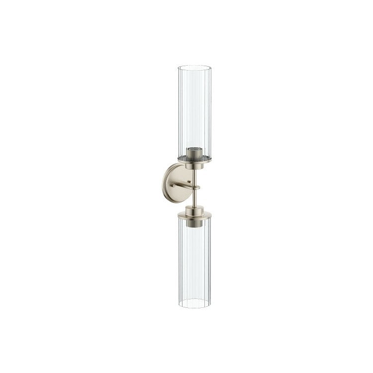 Bath Light Greenfield 2 Globe 2 Lamp Brushed Nickel Glass or Shade Globe - Image 1