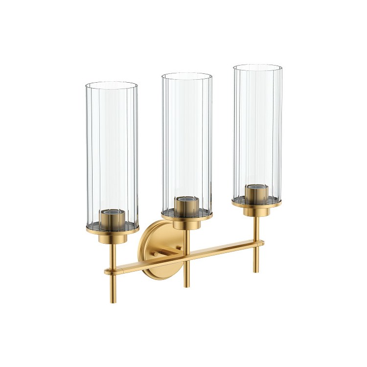 Bath Light Greenfield 3 Globe 3 Lamp Brushed Gold Glass or Shade Globe - Image 1