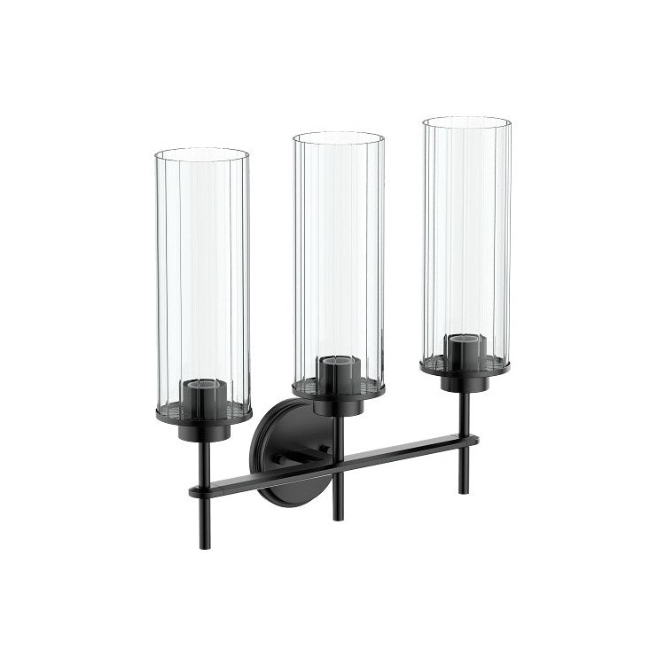 Bath Light Greenfield 3 Globe 3 Lamp Matte Black Glass or Shade Globe - Image 1
