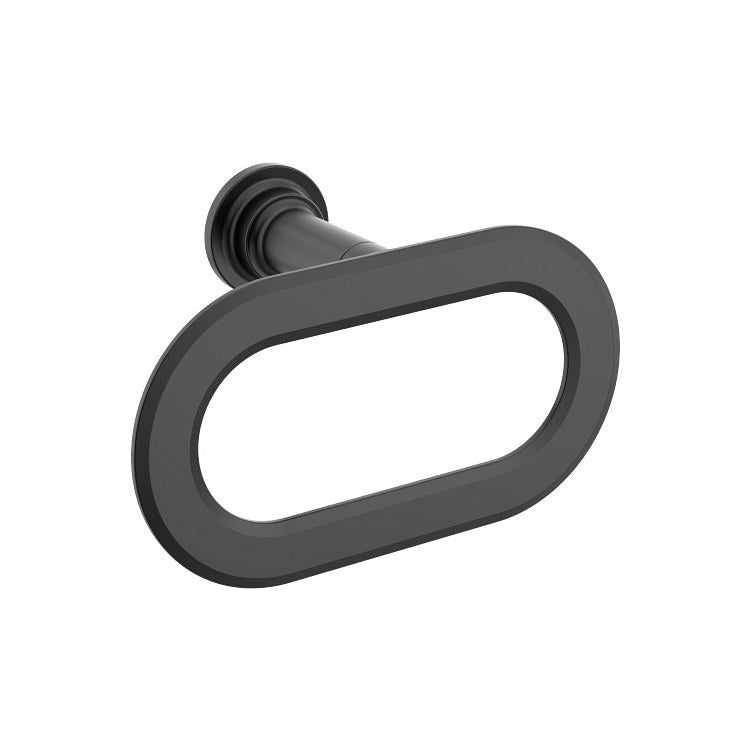 Towel Ring Greenfield 8 x 5 Inch Matte Black Zinc - Image 1