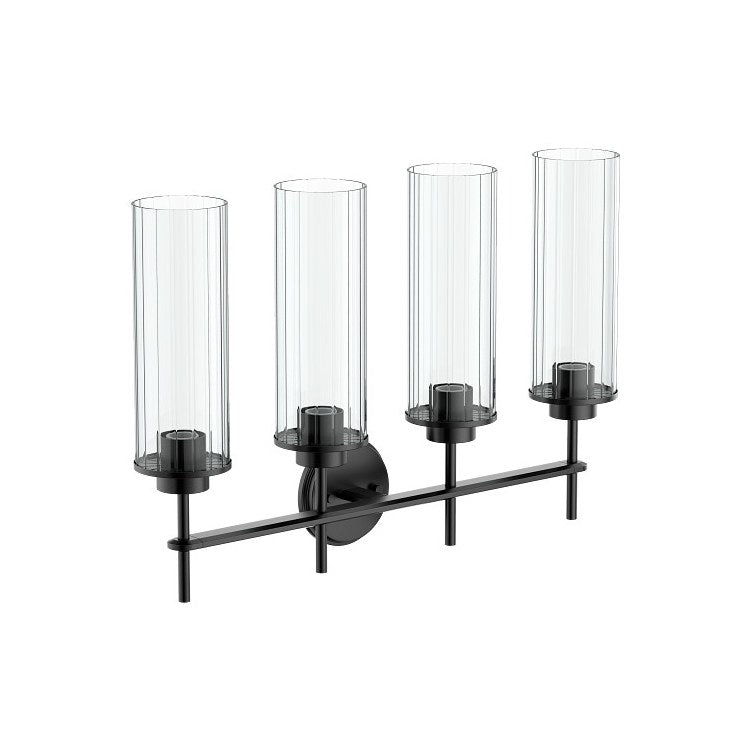 Bath Light Greenfield 4 Globe 4 Lamp Matte Black Glass or Shade Globe - Image 1