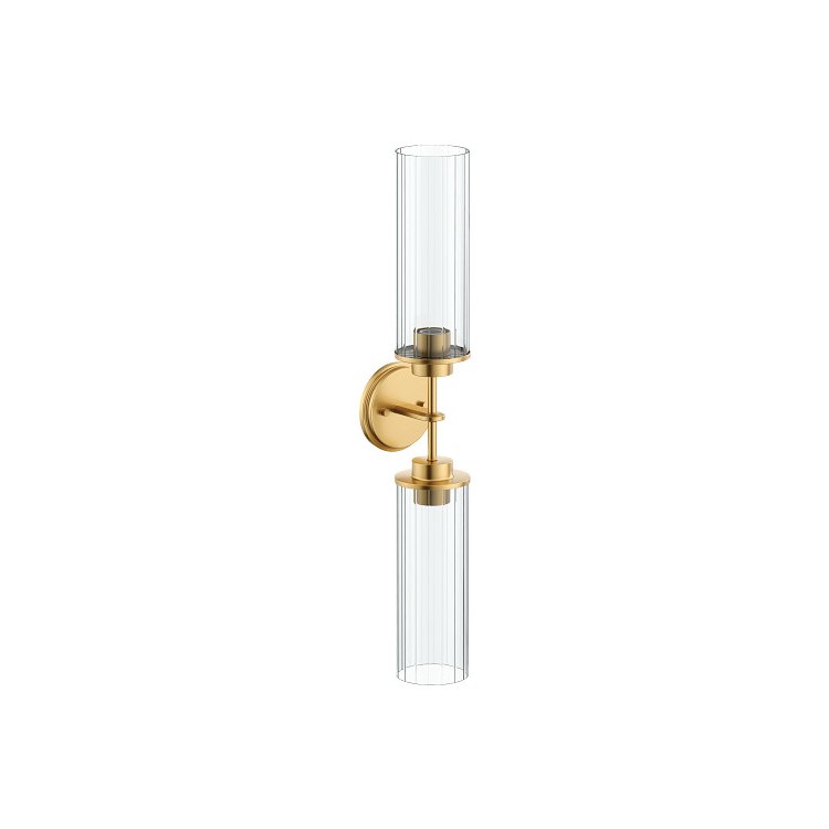 Bath Light Greenfield 2 Globe 2 Lamp Brushed Gold Glass or Shade Globe - Image 1