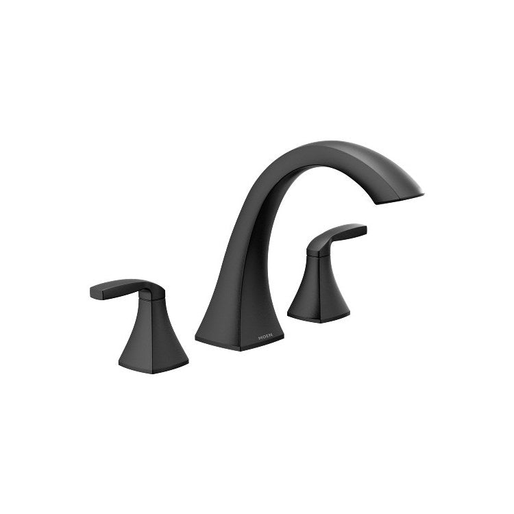 Roman Tub Filler Voss 10 Inch Spread 2 Lever ADA Matte Black - Image 1