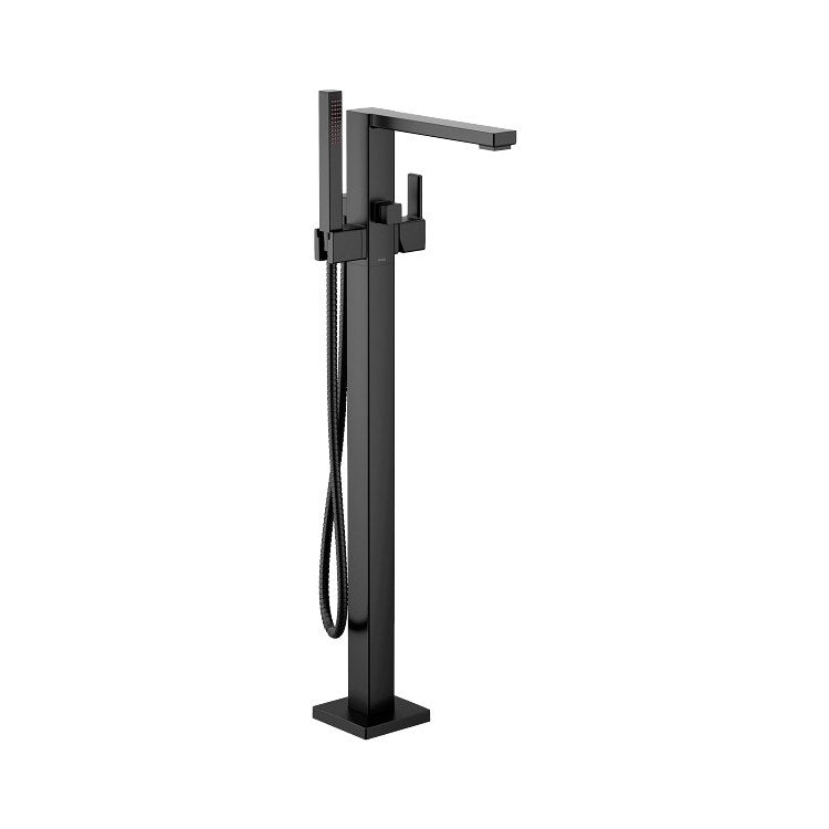 Tub Filler 90 Degree Floor Mount 1 Lever WaterSense ADA Matte Black 6.0 Gallons per Minute - Image 1