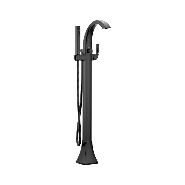 Tub Filler Voss Floor Mount 1 Lever WaterSense ADA Matte Black 6.0 Gallons per Minute - Image 1