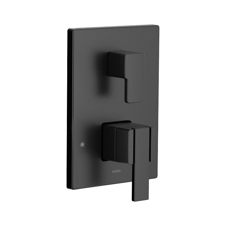 Transfer Valve Trim 90 Degree M-Core 3-Series with Integrated Diverter 2 Lever Matte Black ADA - Image 1