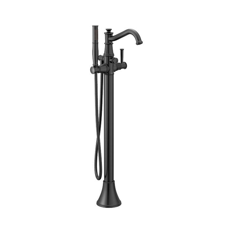 Tub Filler Belfield Floor Mount 1 Lever WaterSense ADA Matte Black 6.0 Gallons per Minute - Image 1