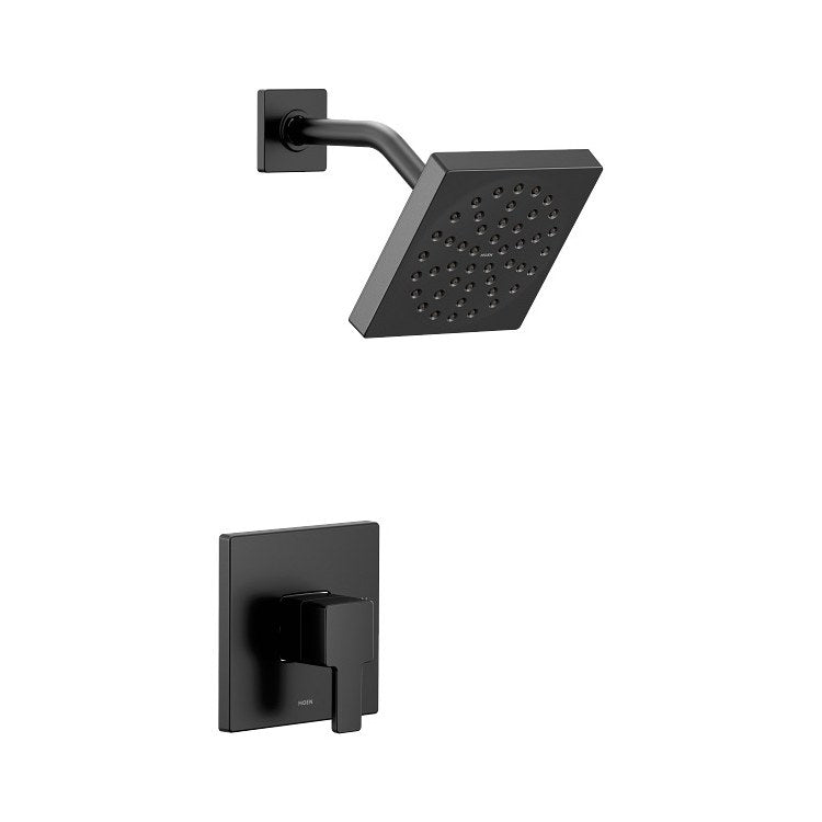 Shower Trim 90 Degree M-Core 2-Series Eco-Performance 1 Lever Matte Black ADA 1.75 Gallons per Minute 1 Function Square Rainshower for Valve U130 and U140 - Image 1