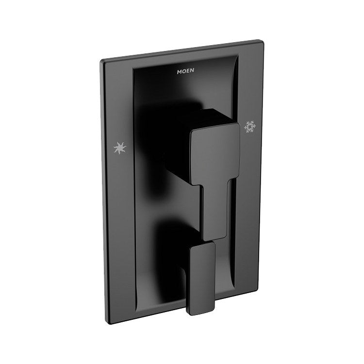 Pressure Balance Valve Trim 90 Degree Posi-Temp with Built In 3 Function Transfer 2 Lever Matte Black ADA - Image 1