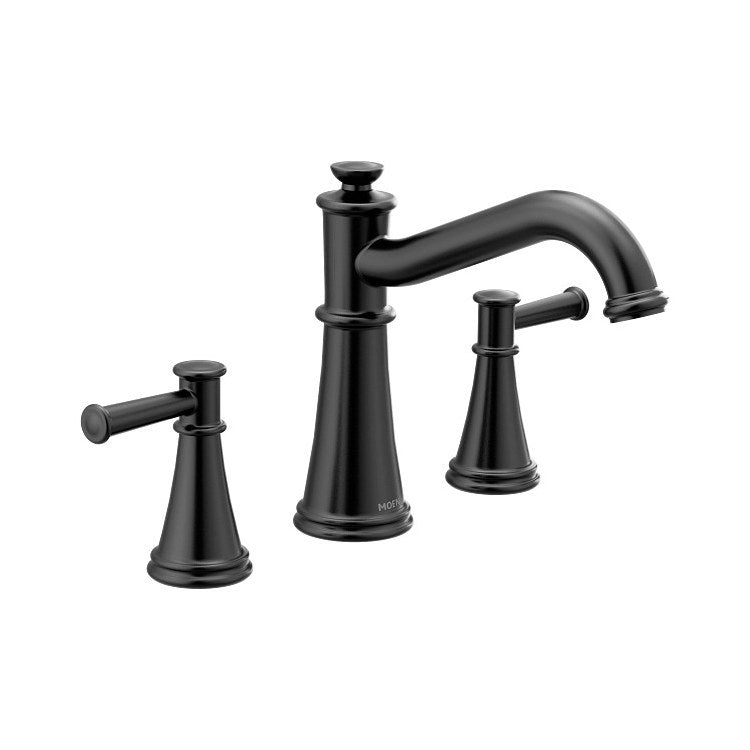 Roman Tub Filler Belfield 10 Inch Spread 2 Lever ADA Matte Black - Image 1