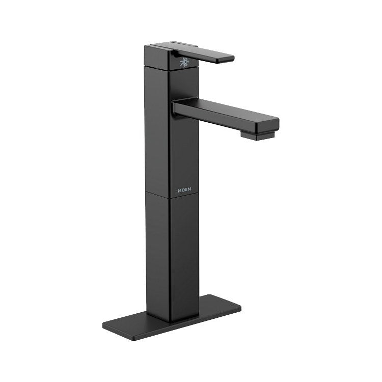 Lavatory Faucet 90 Degree Vessel 1 Lever ADA WaterSense Matte Black 1.2 Gallons per Minute Deck Fixed Less Drain 1/3 Hole - Image 2
