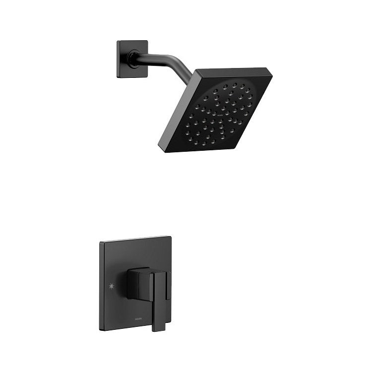 Shower Trim 90 Degree M-Core 3-Series Eco-Performance 1 Lever Matte Black ADA 1.75 Gallons per Minute 1 Function Square Rainshower for Valve U130 and U140 - Image 1