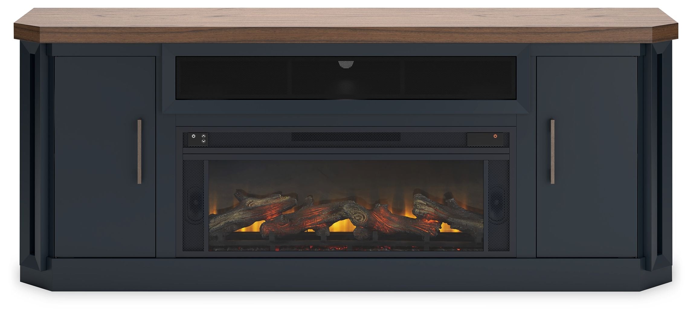 Landocken - 83" TV Stand With Electric Fireplace - Two-tone - Image 2