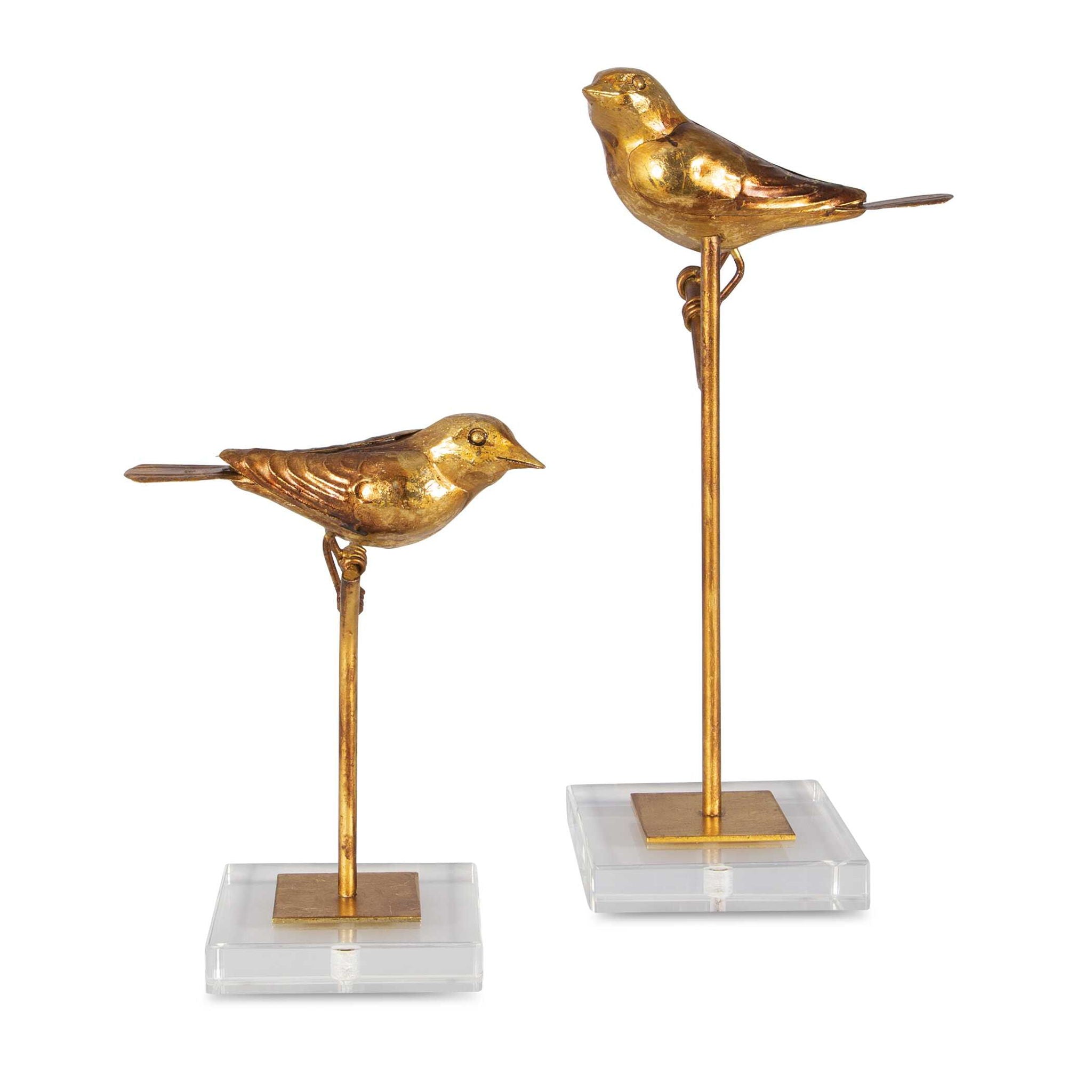 Passerines - Bird Sculptures (Set of 2) - Light Brown - Image 1