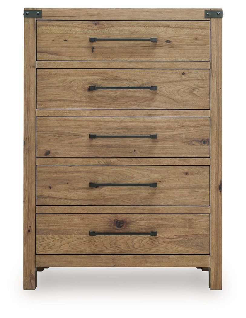 Ridgester - Five Drawer Chest - Light Brown - Image 2