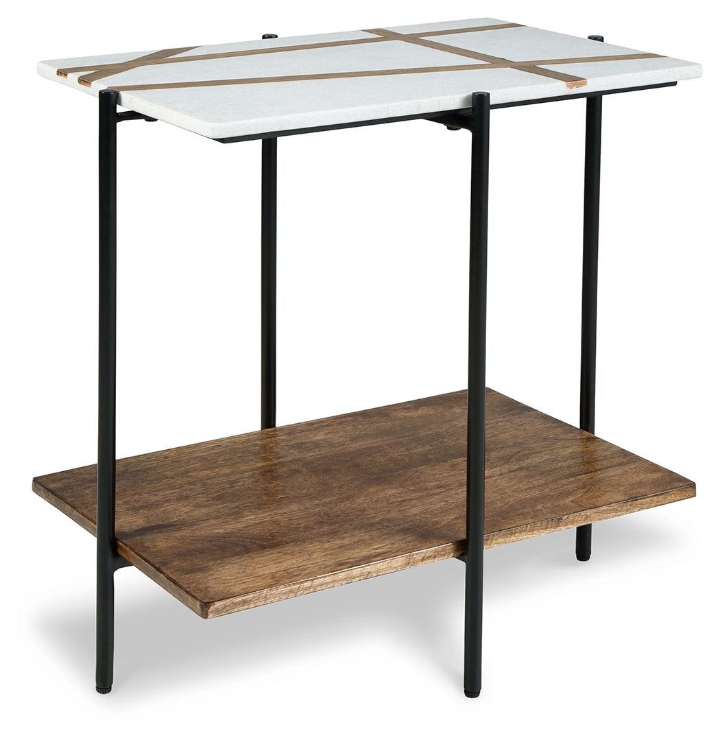 Braxmore - Accent Table - White / Light Brown - Image 1