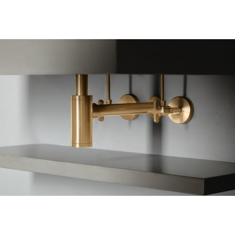 Stop Valve Odin Angled Brass 3/8 Inch Cross Luxe Gold 6-3/8 Inch - Image 2