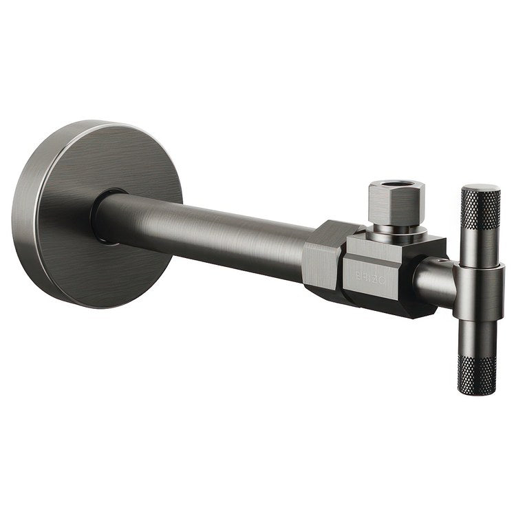 Stop Valve Litze Angled Brass 3/8 IN Lever Brilliance Luxe Steel