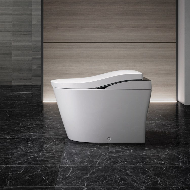 Toilet Neorest LS 1 Piece Integrated Smart Cotton/Silver Elongated WaterSense/CALGreen ADA 0.8/1.0 Gallons per Flush 12 Inch Rough - Image 3