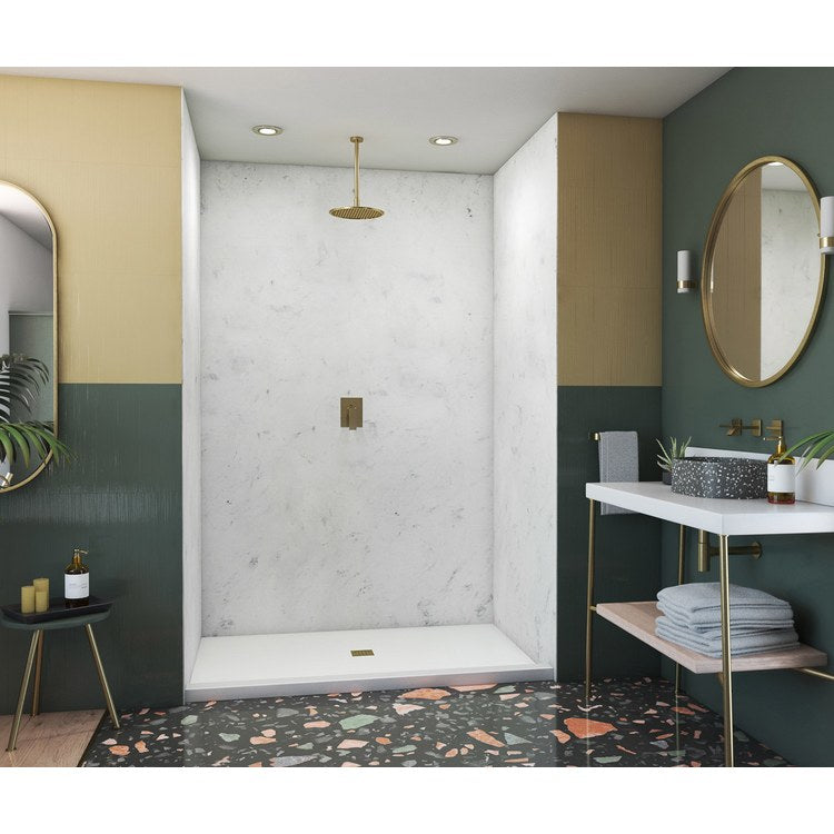 Shower Wall Kit Smooth Glue Up 36 x 62 x 96 Inch Carrara Swanstone - Image 1
