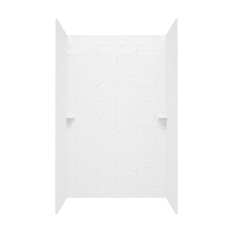Shower Wall Kit Modern Subway Tile Glue Up 36 x 62 x 96 Inch Carrara Swanstone - Image 2