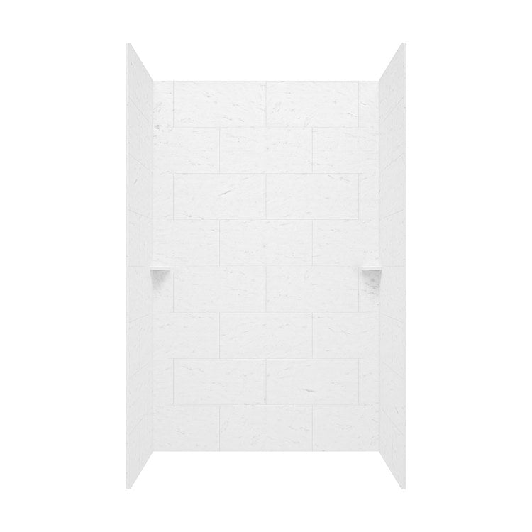 Shower Wall Kit Traditional Subway Tile Glue Up 36 x 62 x 96 Inch Carrara Swanstone - Image 2