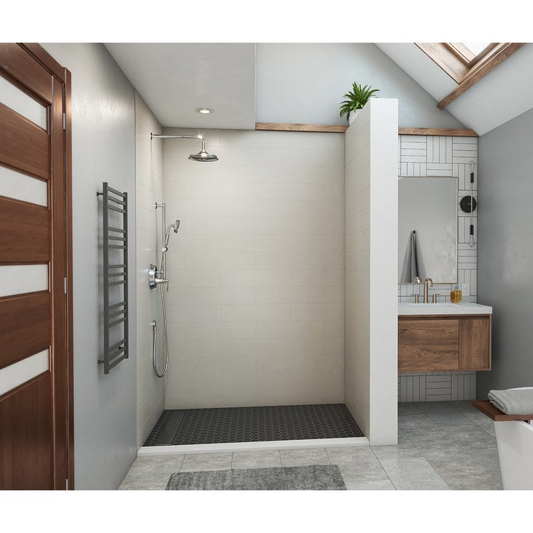 Shower Wall Kit Modern Subway Tile Glue Up 36 x 62 x 96 Inch Birch Swanstone - Image 1