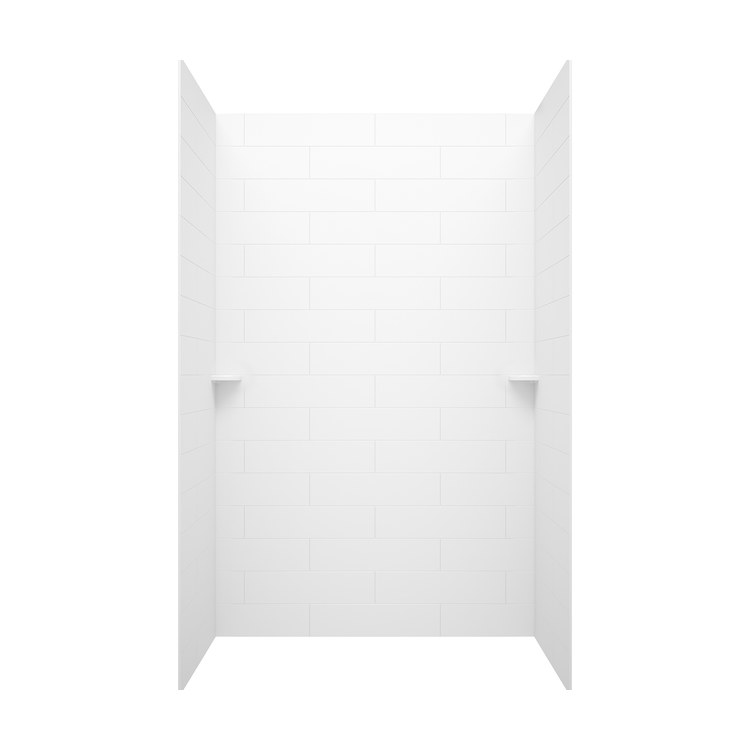 Shower Wall Kit Modern Subway Tile Glue Up 36 x 62 x 96 Inch White Swanstone - Image 2