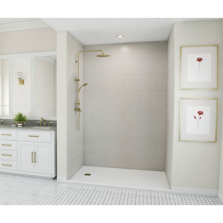 Shower Wall Kit Traditional Subway Tile Glue Up 36 x 62 x 96 Inch Birch Swanstone - Image 1