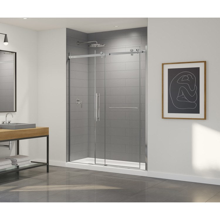 Shower Wall Kit Modern Subway Tile Glue Up 36 x 62 x 96 Inch Ash Gray Swanstone - Image 1